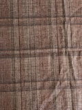 1 3/4 YD Polyester Light Weight Printed Plaid - Brown and Tan Plaid on Heather Gray