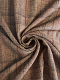 1 3/4 YD Polyester Light Weight Printed Plaid - Brown and Tan Plaid on Heather Gray