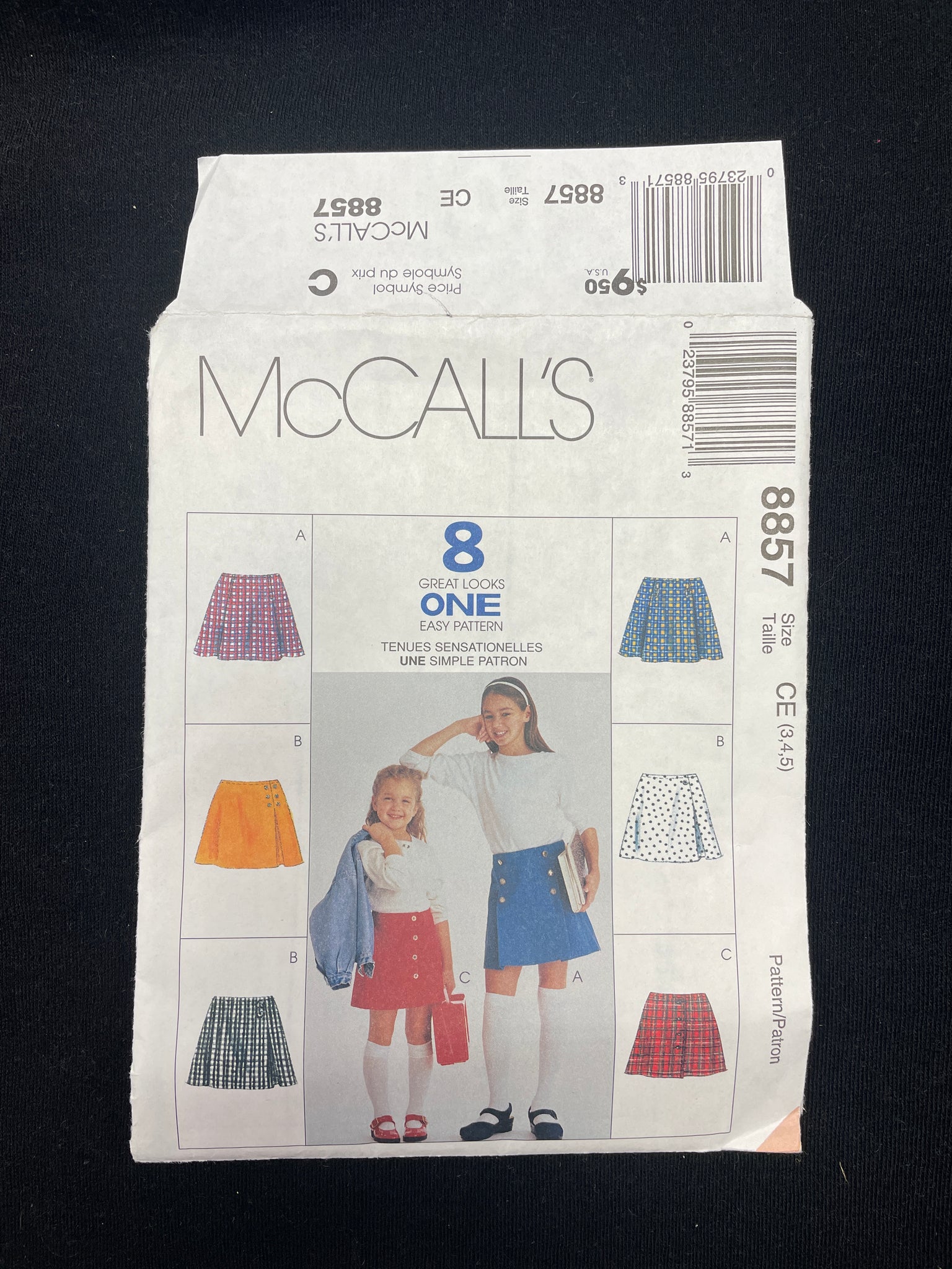 1997 McCall's 8857 Sewing Pattern - Child's Skirts FACTORY FOLDED