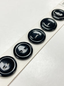 Button Set of 5 Plastic - Black