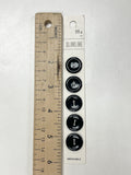 Button Set of 5 Plastic - Black