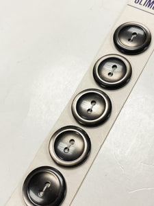 Button Set of 5 Plastic - Pearlized Dark Brown