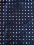1 1/2+ YD Tie Silk - Navy Blue with Light Gray Diamonds with Light Blue Centers