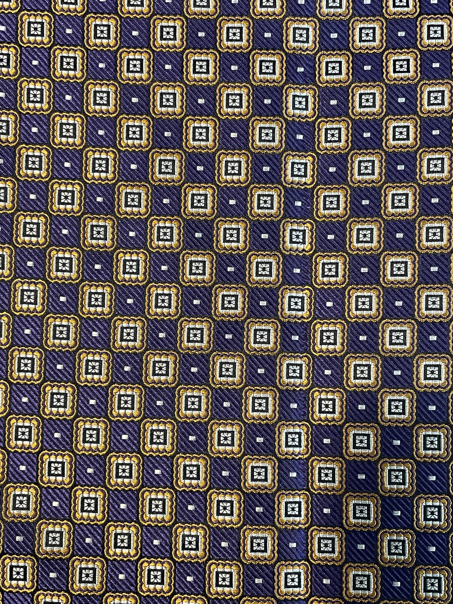 1 1/8 YD Tie Silk - Dark Purple, Bronze and Gray