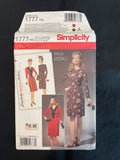 1940's Simplicity 1777 Reproduction Sewing Pattern - Adult Dress FACTORY FOLDED