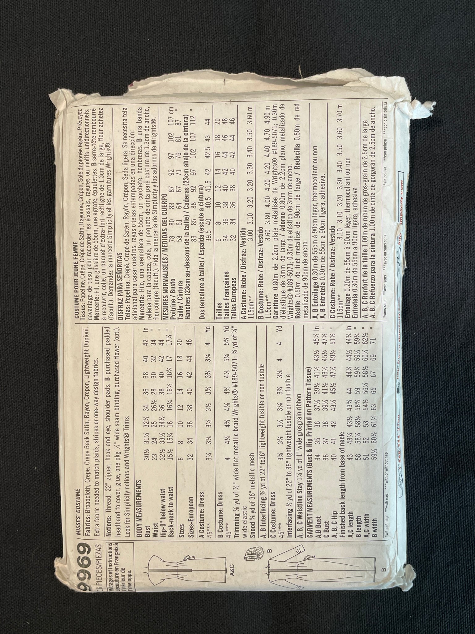 2001 Simplicity 9969 Retro Sewing Pattern - Adult Dresses FACTORY FOLDED