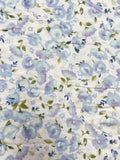 Cotton Lightweight - Water Color Flowers on White