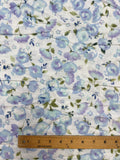Cotton Lightweight - Water Color Flowers on White