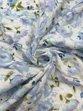 Cotton Lightweight - Water Color Flowers on White