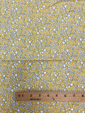 3 5/8 YD Cotton Vintage - Small Tulip-Styled Flowers on Yellow