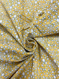 3 5/8 YD Cotton Vintage - Small Tulip-Styled Flowers on Yellow