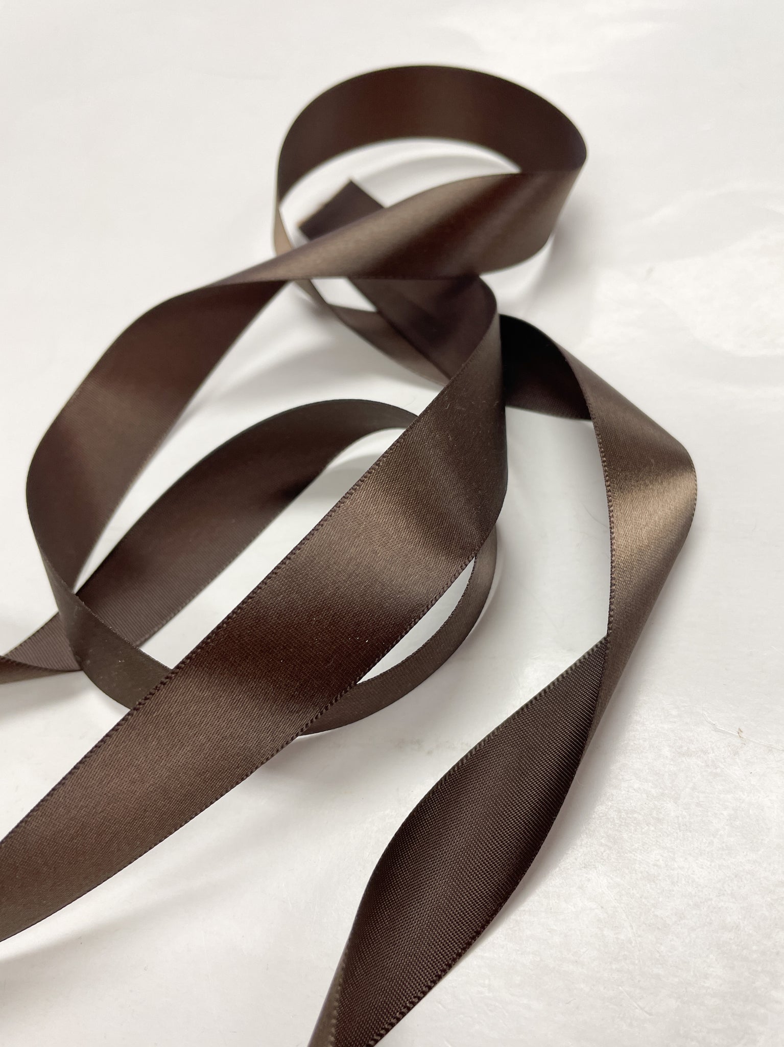 SALE 11 3/8 YD Polyester Satin Ribbon - Brown