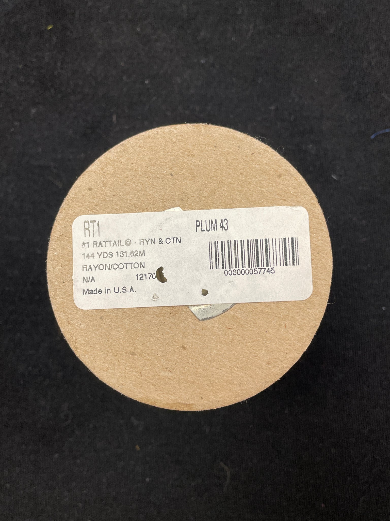 Rayon over Cotton Round Satin Cord - Plum Purple