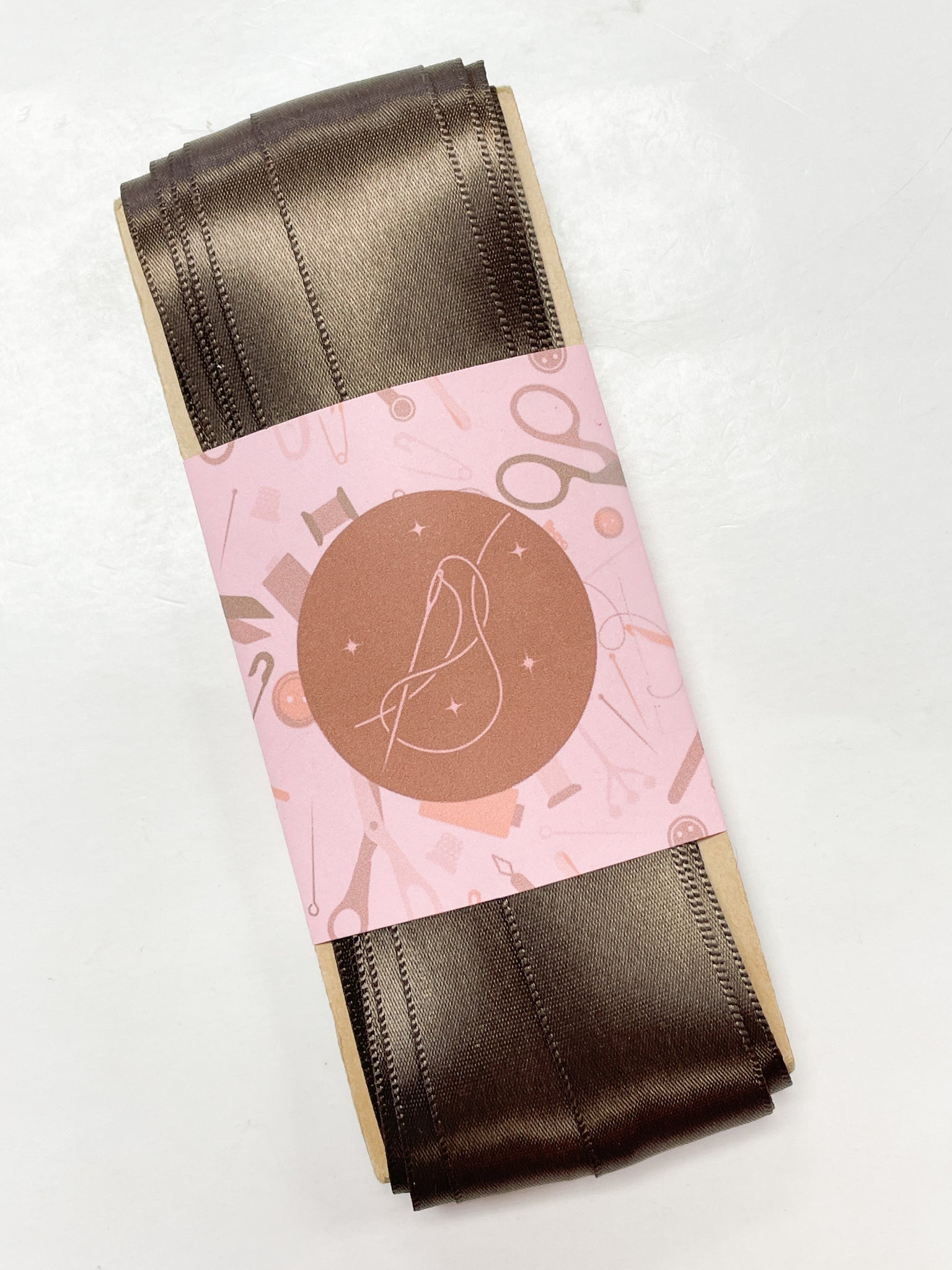 SALE 11 3/8 YD Polyester Satin Ribbon - Brown