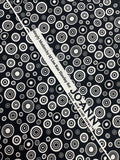 1 YD Quilting Cotton - Black and White Concentric Circles on Black