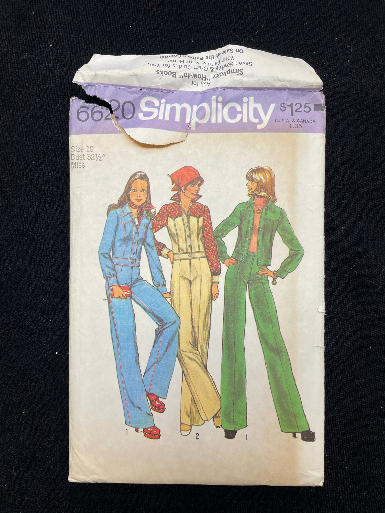 1974 Simplicity 6620 Sewing Pattern - Adult Jacket and Pants