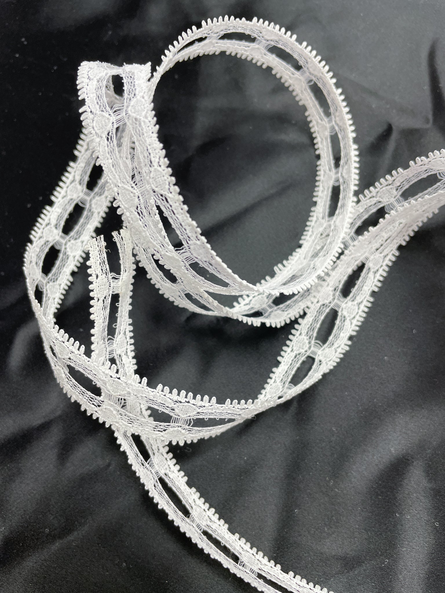 SALE 4 3/4 YD Polyester Beading (Insertion) Lace Trim - White