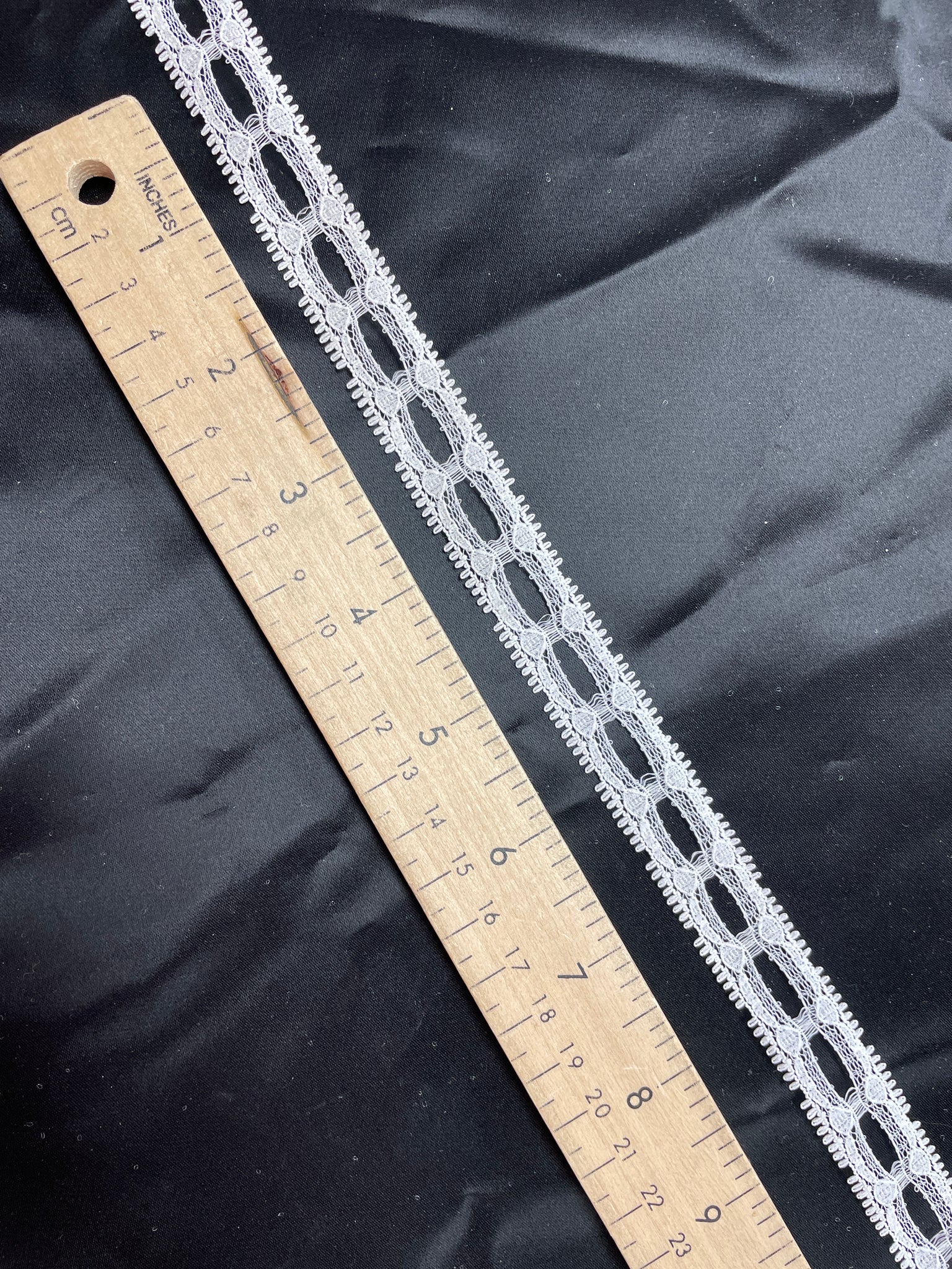 4 3/4 YD Polyester Beading (Insertion) Lace Trim - White