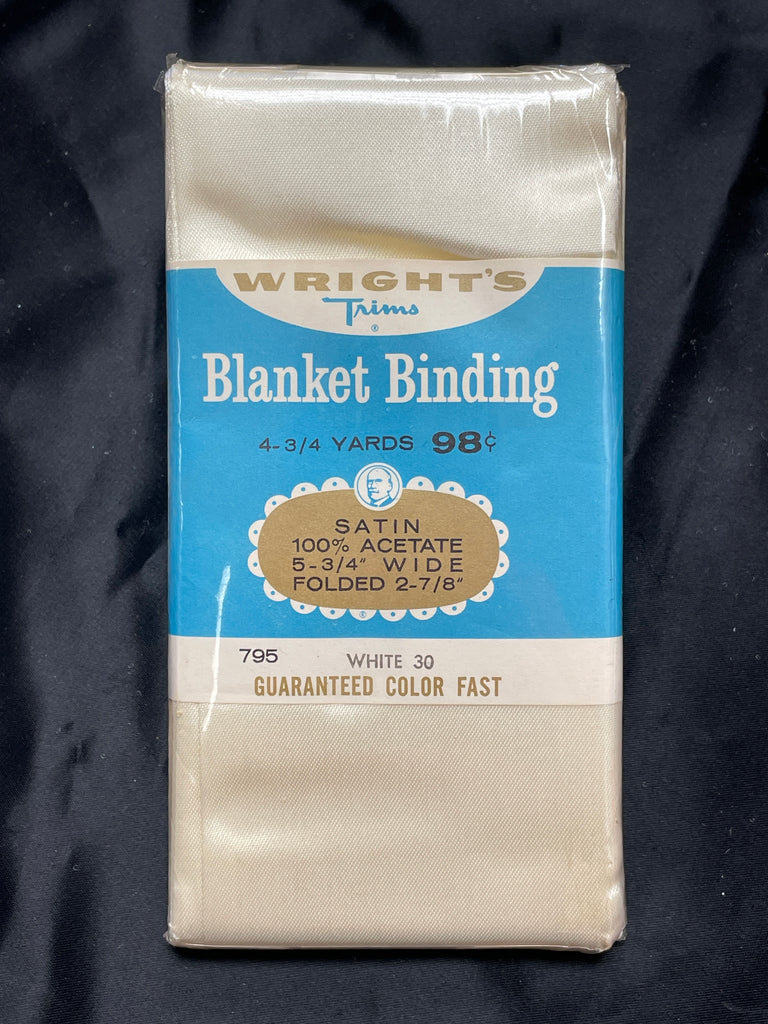 4 3/4 YD Acetate Satin Blanket Binding Vintage - Ivory
