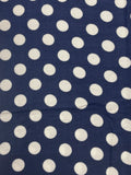 4 YD Rayon - Navy Blue with White Polka Dots