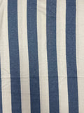 3 3/8 YD Cotton Blend Knit - White with Printed Stripes in Heather Blue