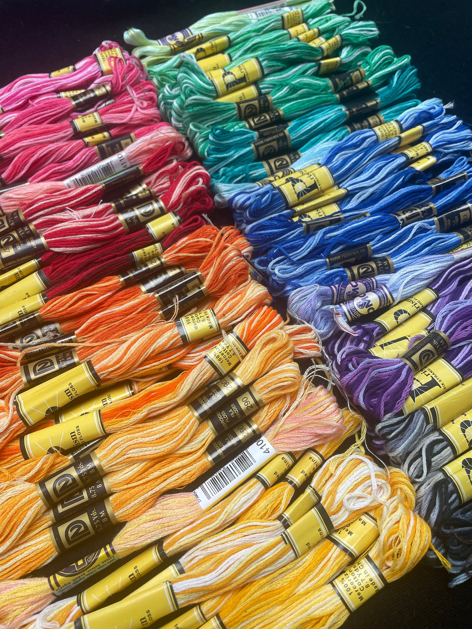 Embroidery Floss Bundle - 6-Strand Various Variegated Colors 1/3 POUND