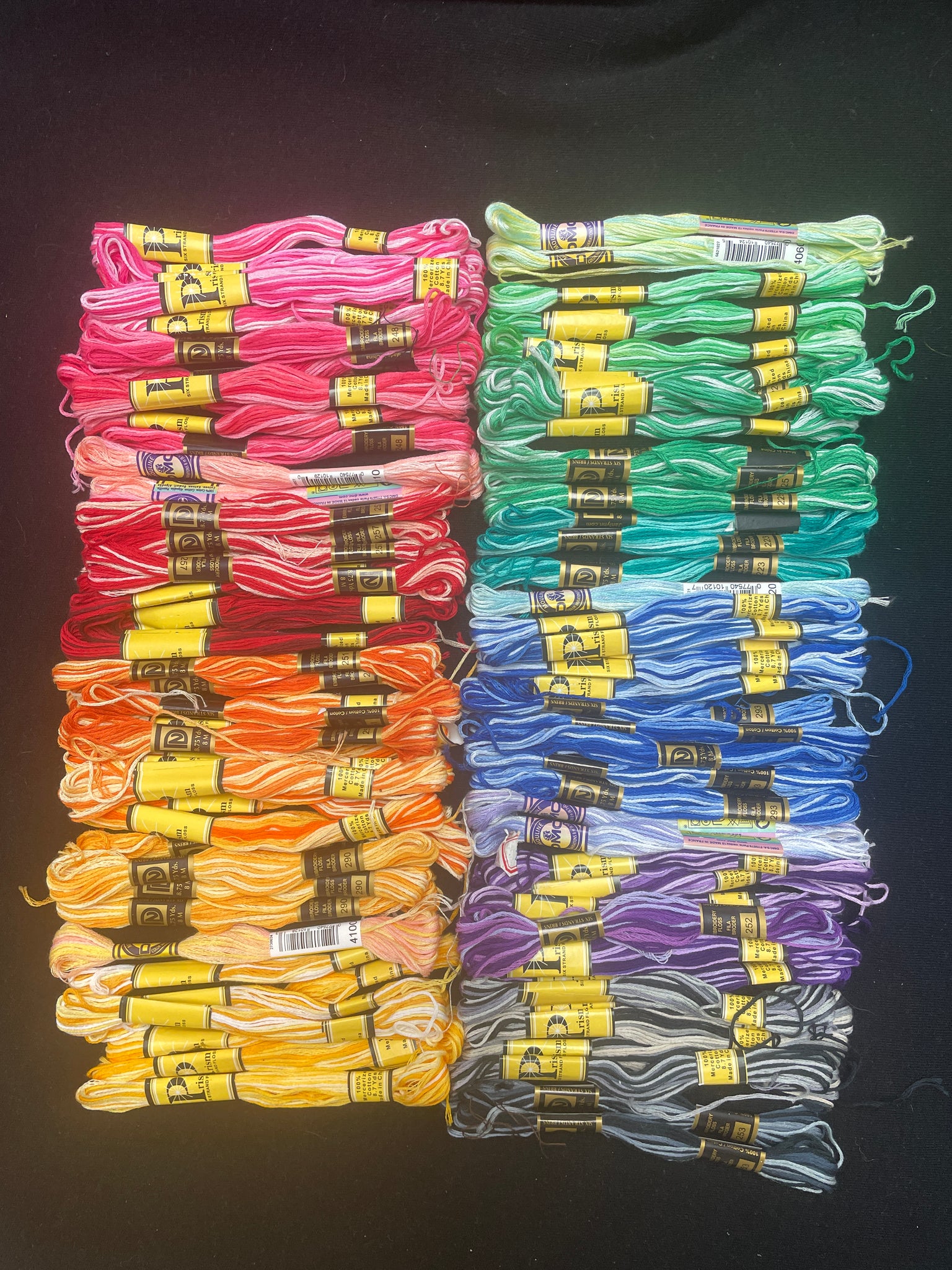 Embroidery Floss Bundle - 6-Strand Various Variegated Colors 1/3 POUND