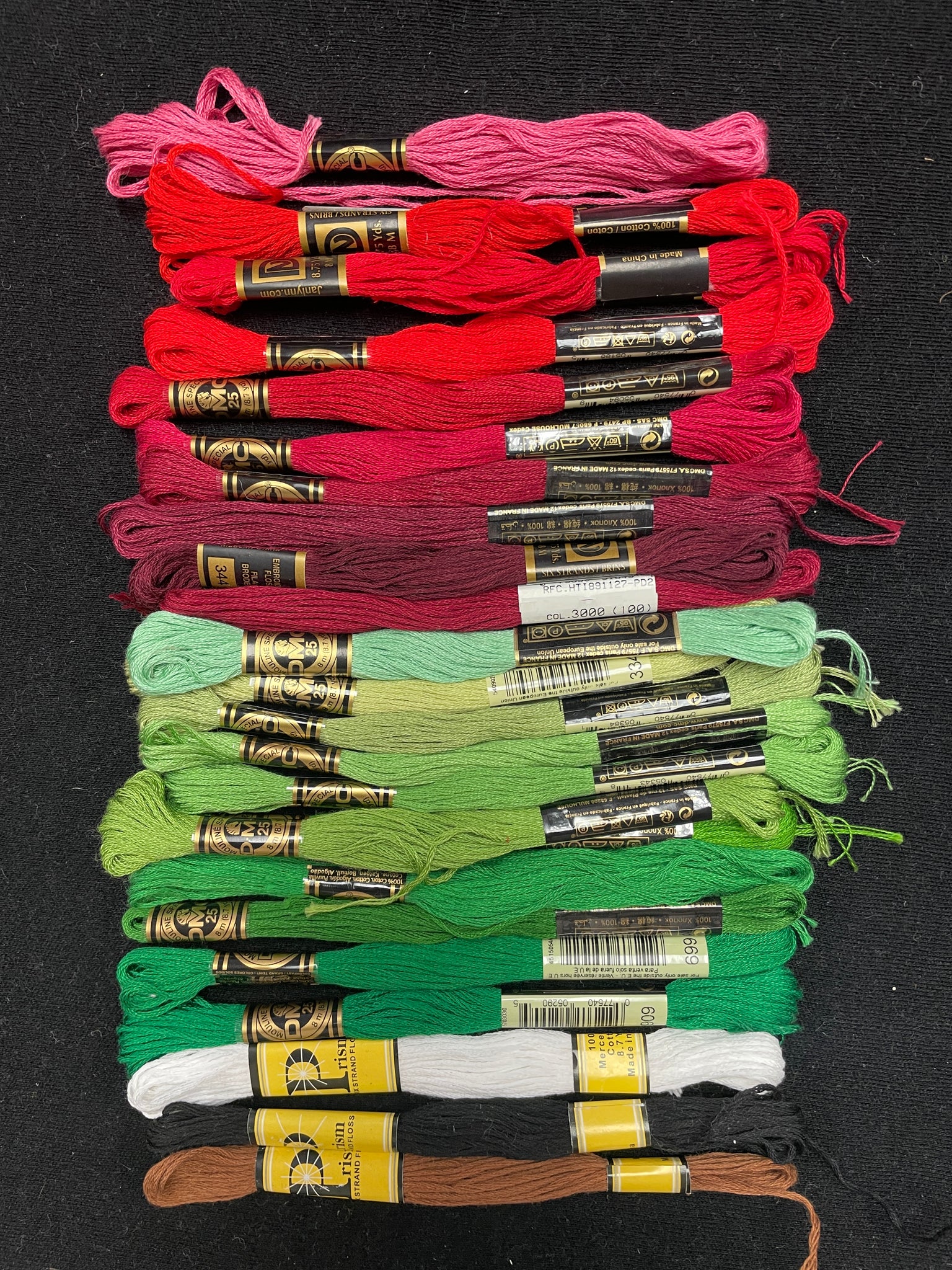 Embroidery 6-Strand Floss Bundle of 24 Hanks - Christmas Colors #2