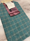 1 YD Wool Yarn-Dyed Plaid Vintage - Turquiose, Black, and Heather Gray with Lining, Zipper, and Label