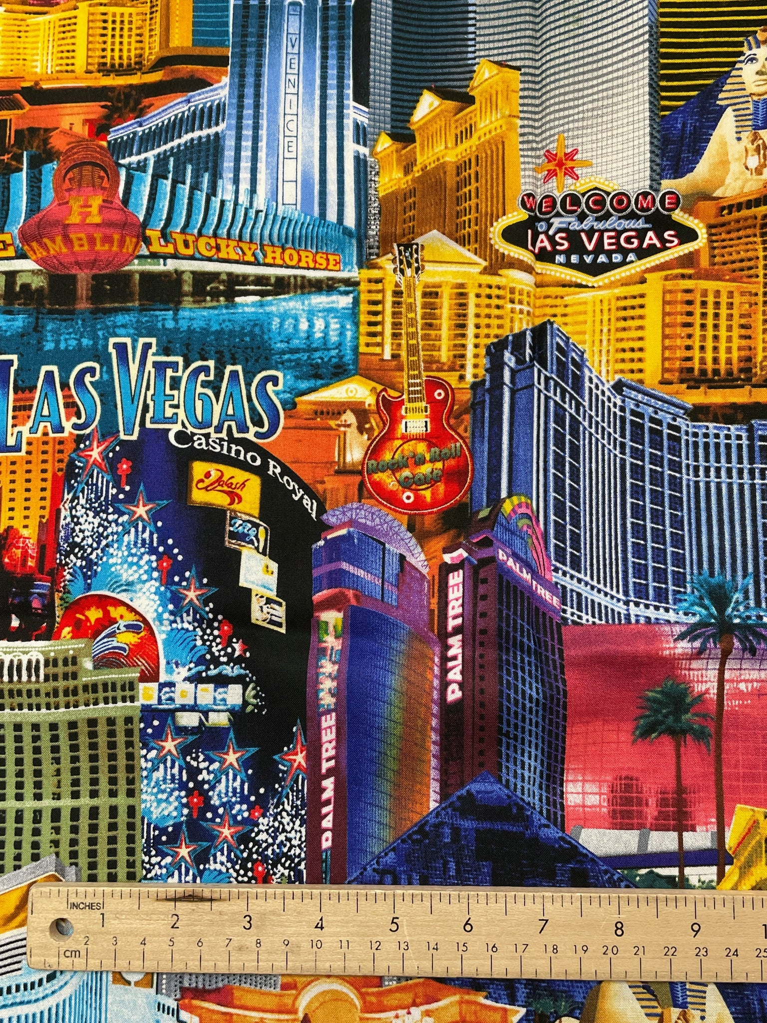 2/3 YD Quilting Cotton Remnant - "Las Vegas Nights"