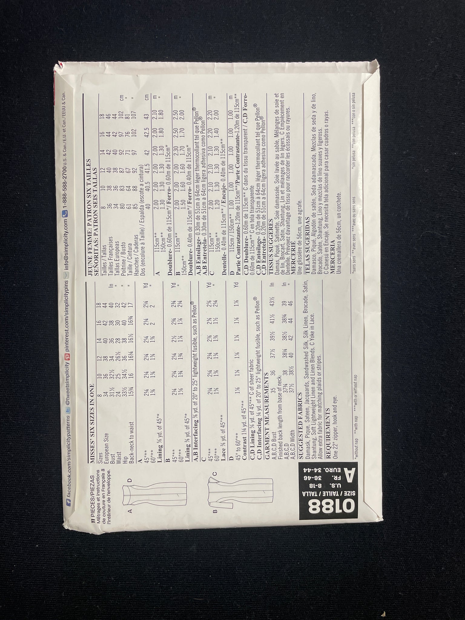 2013 New Look 0188 Sewing Pattern - Adult Dresses FACTORY FOLDED