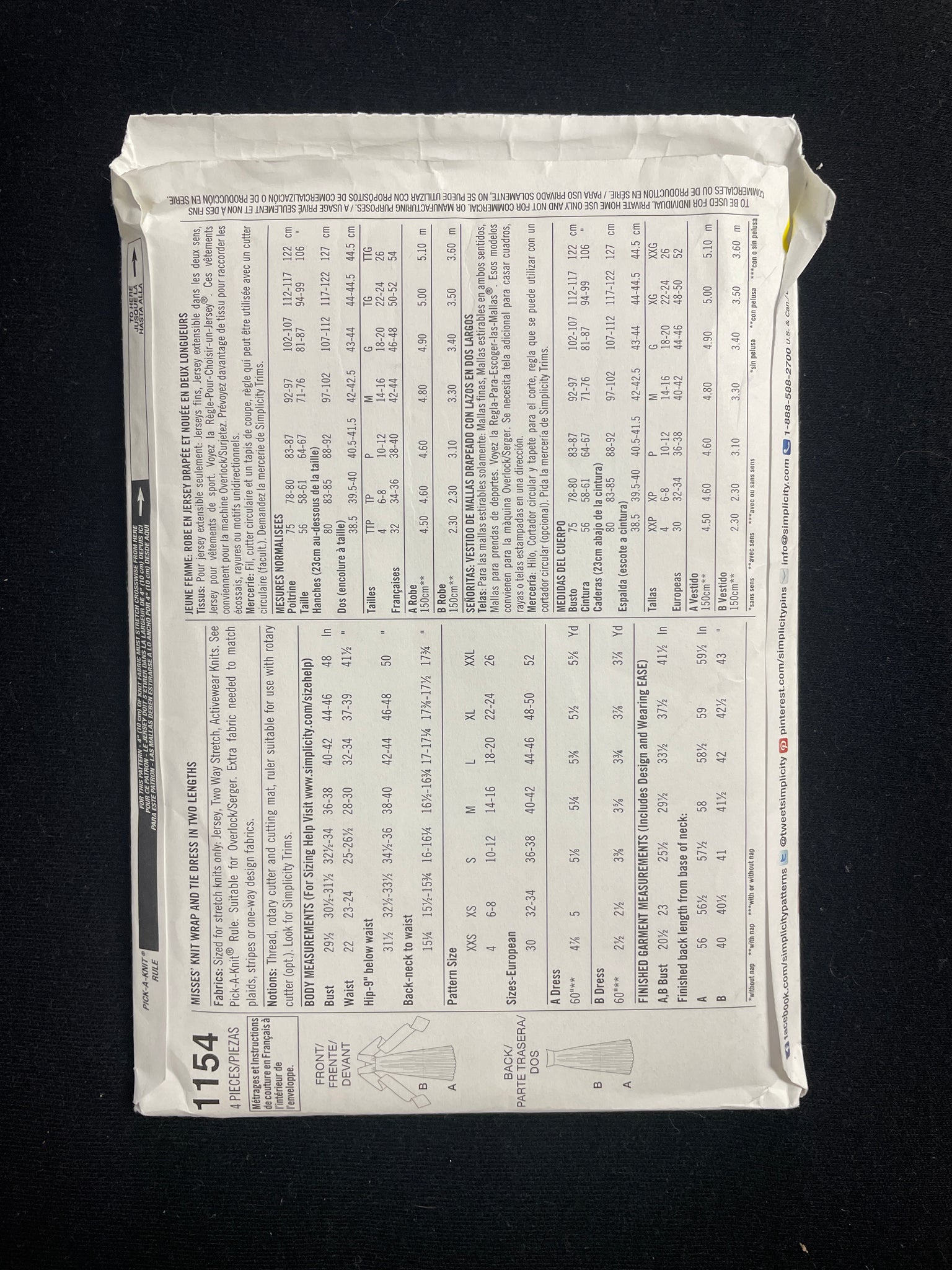 2015 Simplicity 1154 Sewing Pattern - Adult Dresses FACTORY FOLDED