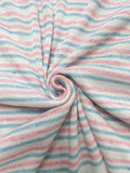 3/4+ YD Nylon Sweater Knit Stripe EXTRA WIDE Vintage - White, Pink and Blue