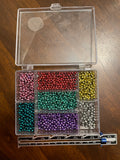 Bead Bundle in Plastic Case with 7 Sections - Metallic Colors