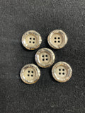 Button Plastic Set of 5 or 6 - Metallic Silver