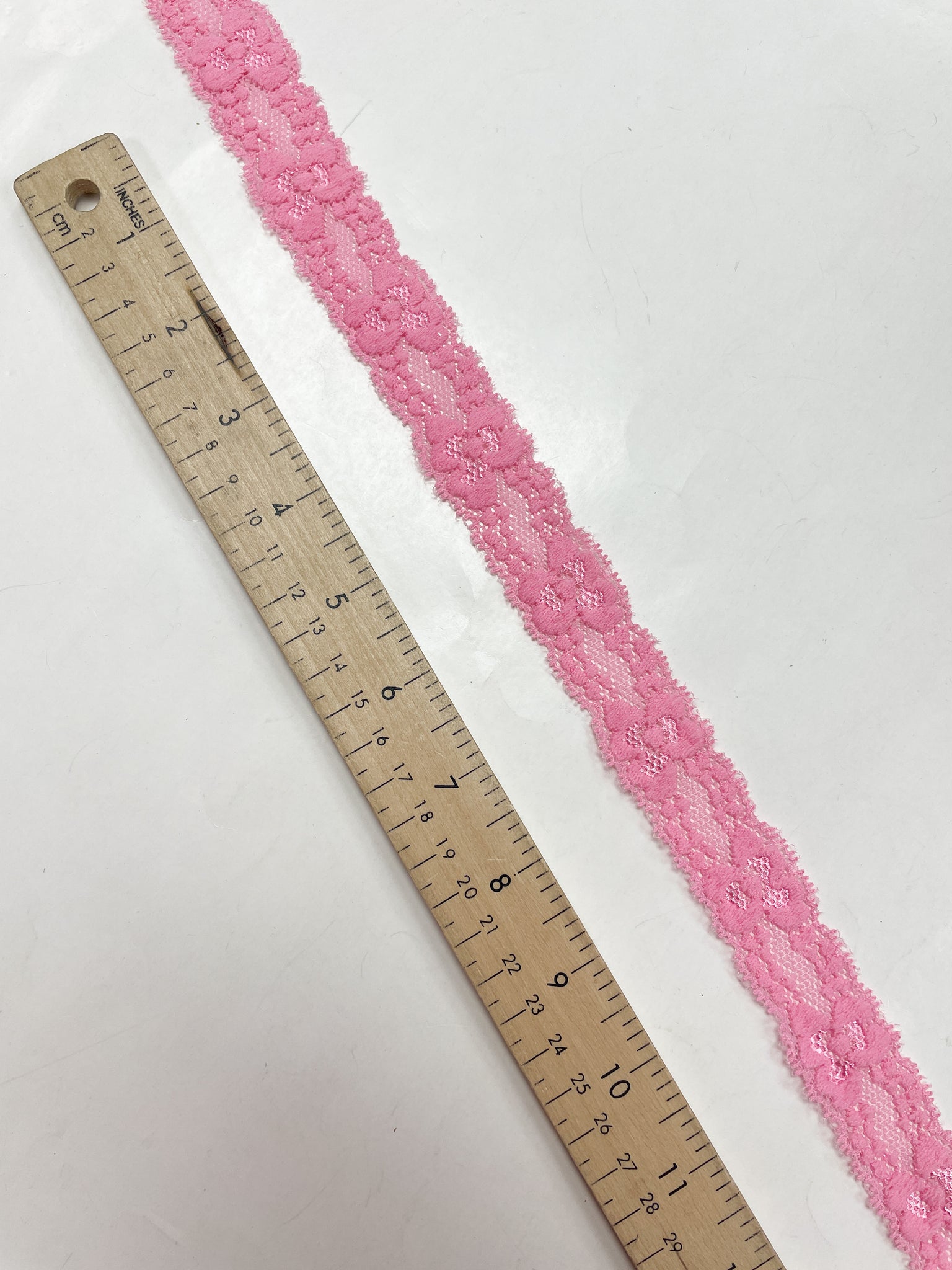 SALE 100 YD Nylon Elastic Floral Lace - Cotton Candy Pink