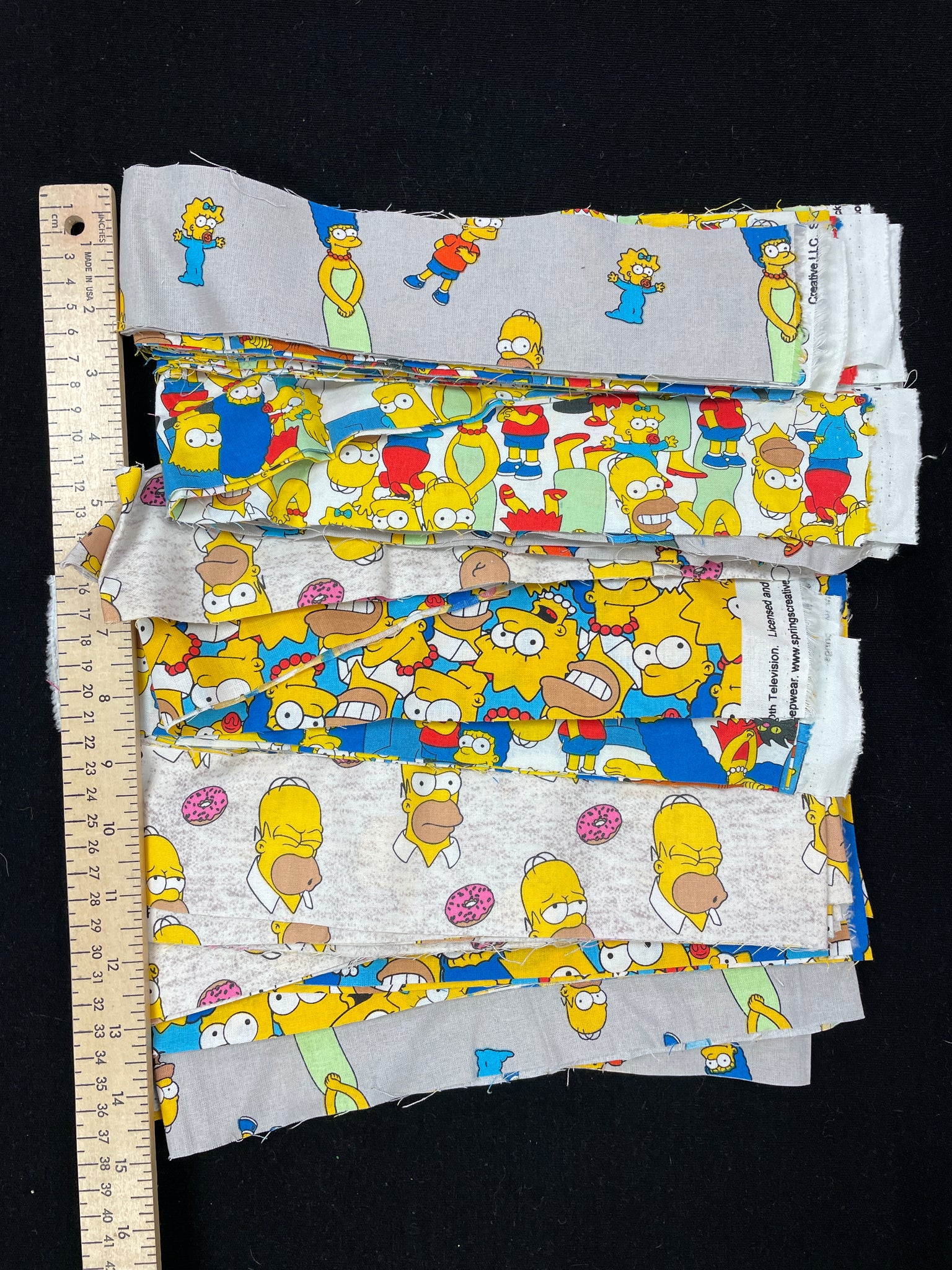 Bundle of Quilting Cotton Strips - The Simpsons Prints 1 POUND