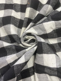 3 1/2 YD Cotton Flannel - Yarn-Dyed Black and White Buffalo Plaid