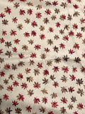 3 1/2 YD Polyester Vintage - Beige with Red and Brown Fall Leaves