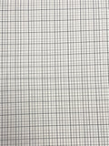 1 7/8 YD Nylon Knit Printed Plaid - Black and Gray on Off White