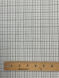 1 7/8 YD Nylon Knit Printed Plaid - Black and Gray on Off White