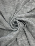 1 3/4 YD Polyester Ribbed Knit - Heather Gray
