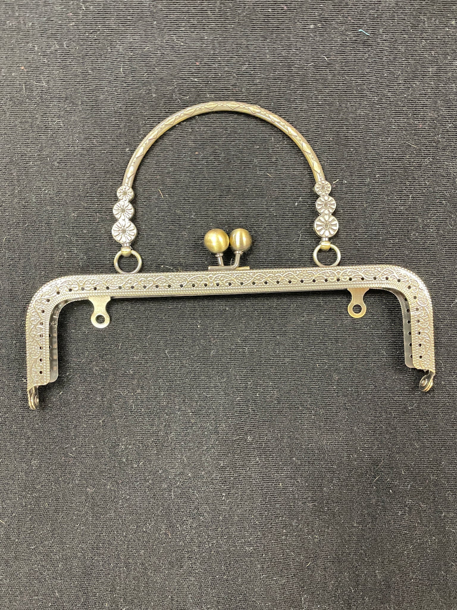Metal Purse Frame - Antique Bronze with Handle
