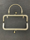 Metal Purse Frame - Antique Bronze with Handle