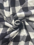 2 1/2 YD Cotton Flannel - Printed Black and White Buffalo Plaid