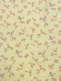 4 1/8 YD Cotton Flannel - Yellow with Orange, Purple, and Tan Flowers
