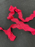 3 YD Nylon Scalloped Lace Trim - Red