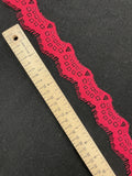 3 YD Nylon Scalloped Lace Trim - Red