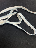 Ruffle Elastic By-the-Yard - White with Light Blue
