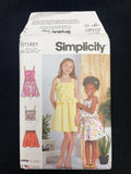 2022 Simplicity 11461 Sewing Pattern - Child's Dress, Top, and Skirt FACTORY FOLDED